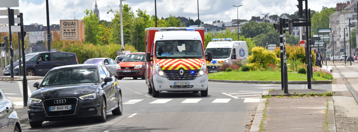 Exemple question du Code de la route partage de la route avec un camion de pompier