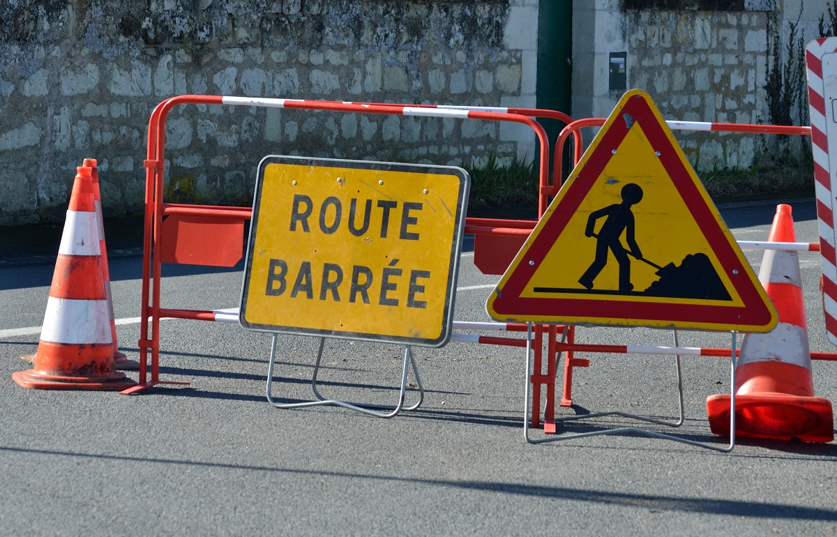 route barrée pour cause de travaux